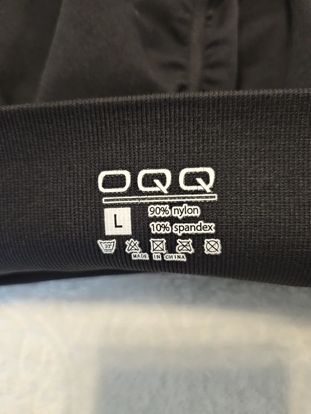 OQQ Womens Seamless Ribbed Workout Bottoms Size L Black Gym Athleisure Yoga Euc